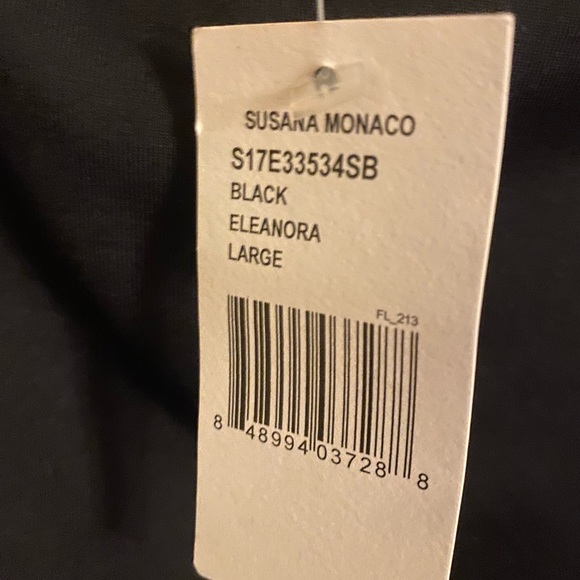 *NWT Susana Monaco Black Above Knee Black Eleanora Dress- SZ LG - Picture 10 of 16